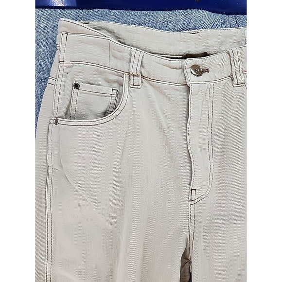 Brunello Cucinelli Skater Jeans Beige Women Relaxed Straight Leg Denim Size 6 - Picture 3 of 13
